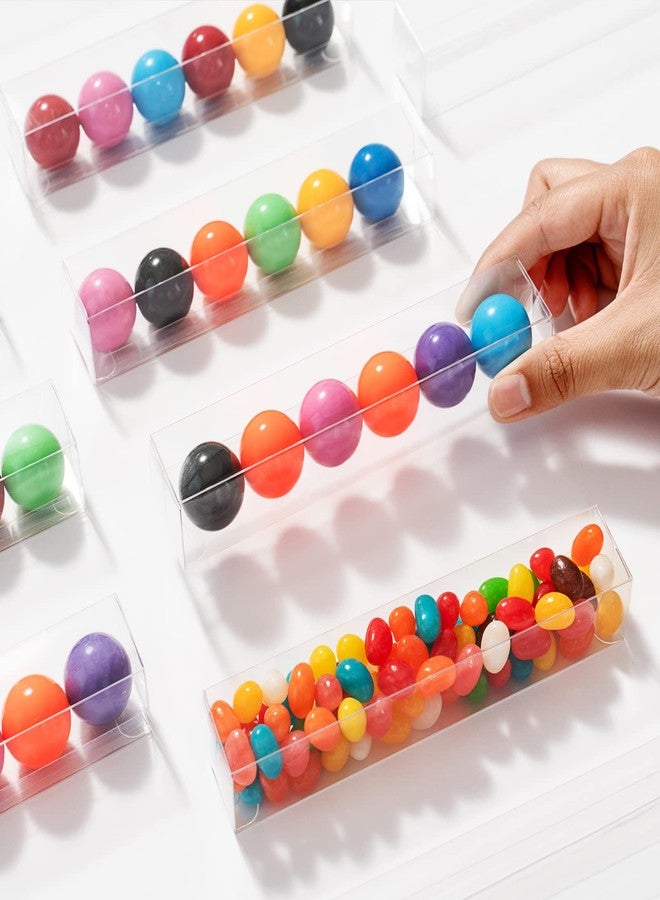SLShePack 100PCS 1" x 1" x 6" Gumball Party Favor, Gumball Candy Container, Clear Gumball Boxes for 6 - Image 3